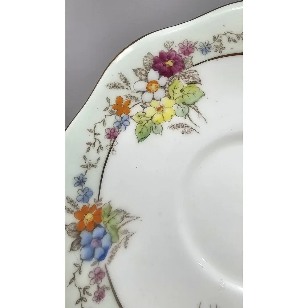 Vintage E B Foley English Bone China Saucer Replacement Plate Floral Bouquets